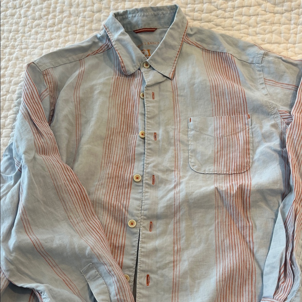 Men's Light Blue Striped Shirt